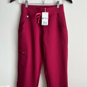Deep cranberry Figs Zamora scrub pants